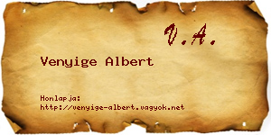 Venyige Albert névjegykártya