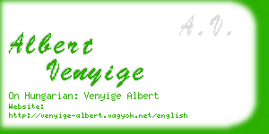 albert venyige business card